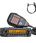 Dual Band Mobile Transceiver With 50 Watt VHF And 40 Watt UHF Power, Cross Band Repeater Mode, Dual Display, Remote Mount Faceplate, Vehicle Radio Kit With Programming Cable with microphone and button controls