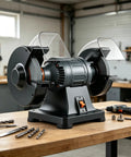 Mufaknp Dual Speed Power Bench Grinder For Metal Working And Sharpening Knives Drill Bits Polishing Honing Machine on workbench