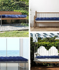Outdoor Bench Cushion 48 By 18 By 5 Inch Waterproof Tufted Seat Pad For Patio Porch Swing Sofa And Indoor Furniture Fade Resistant Navy Blue Weatherproof Cushion For All Weather Lounging