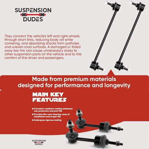 Pair Of Front Sway Bar Links For 2010 2011 Camaro, Beefy Heavy Duty Heat Treated Ball Ends For Precise Torque And Smooth Operation, Engineered In The USA, Easy Install, Suspension Upgrade