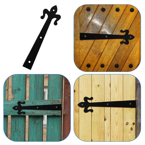 Collage of 8 Inch Heavy Duty Gate Hinges For Outdoor Doors And Sheds Weld On Small Steel Hinges With Embossed Flat Panel Design on wooden gates