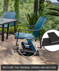 Upgrade Your Patio Game With Solid Rocker Spring Plates For Swivel Rocking Chairs Smooth Gliding Outdoor Furniture Repair Replacement Hardware 2 5 X 5 Inch Heavy Duty Build 2 Pack featuring outdoor chair, black hinge plates.