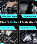 Diagram showing signs to replace Vacuum Power Brake Booster 54-74400 for Ford F250 F350 Trucks 1987 1997 without Master Cylinder.