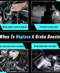 Straight Shooter Vacuum Power Brake Booster Fits Jeep Wrangler Liberty Dodge Nitro 2007 Through 2012 showing brake issues and pedal response.