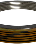 Pack of 6 spiral-wound gasket rings with yellow outer band and gray stripe; 304SS windings with graphite filler