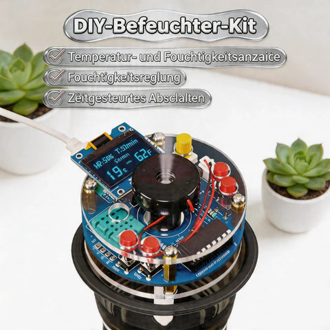 Humidifier Soldering Practice Kit For Beginners And Electronics Enthusiasts A Complete Soldering Project display with components and PCB