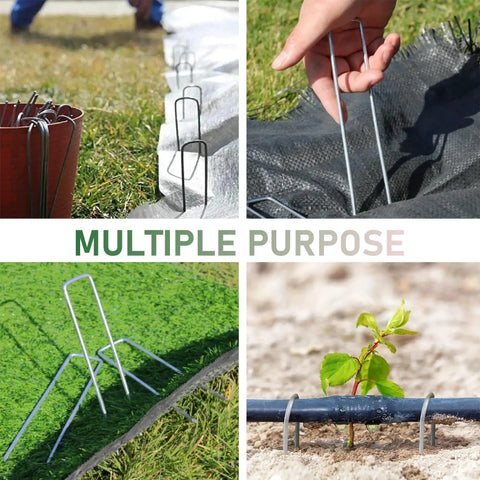 Heavy Duty 6 Inch Landscape Staples 25 Pack, 11 Gauge Galvanized U Shaped Pins For Sod Anchoring Lawn And Garden Stakes