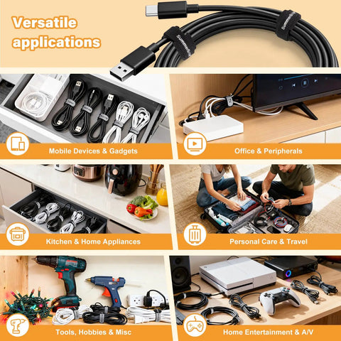 70 Pack Black Cable Ties With Writable Labels 4 6 8 Inch Assorted Sizes, versatile cable organization in various settings