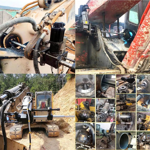 Heavy Duty Portable Line Boring And Welding Machine Kit For On Site Excavator And Loader Chain Repair 110V 220V 100T Pressing Sleeve Dismantling