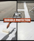 Smooth Operator Silicone Roof Coating And Killer UV Reflective Sealant For Flat Or Sloped Surfaces in application on concrete.