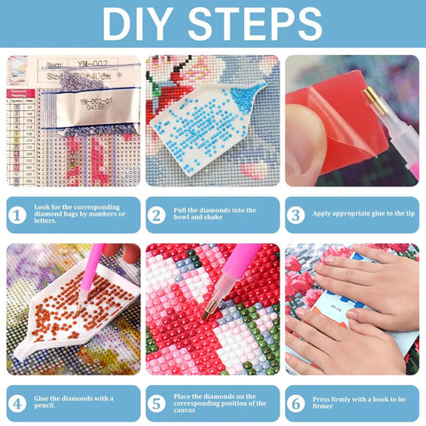 Hot Air Balloon Diamond Painting Kit For Adults Stained Glass Style Diamond Art Set Gem Art Craft instructions for DIY steps
