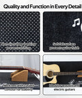 Details of Ultimate Guitar Care Kit With Felt Work Mat Neck Rest String Winder showing non-slip mat and neck rest support features.
