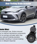 Zero Fuss Direct Swap Rear Parking Brake Actuator For Toyota Camry Rav4 Corolla Highlander Sienna Avalon C H R Lexus Es250 Is300 N X Series Plug And Play Fix displayed with vehicle.
