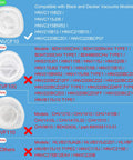 Chart of compatible and incompatible Black And Decker Dustbuster HNVCF10 6 Pack filters with model numbers for hand vacuums.