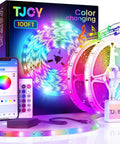 100 Ft Bluetooth RGB LED Light Strip Kit With App And Remote Control, Music Sync Color Changing Tape Lights for Bedroom and Teen Rooms