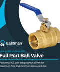 1-1/4 Inch IPS Beefed-Up Full Port Ball Valve Brass Plumbing Fitting Inline Shut Off For Maximum Flow Low Pressure Drop