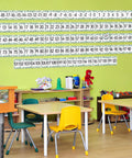 Boho Number Line Bulletin Border Set 34Ft For Classrooms With Minus 20 To 120 Numbers And Todays Number Card on wall in classroom