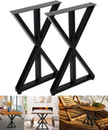 Beefy Black Metal Legs 28x24 Heavy Duty Industrial For Coffee And End Tables showcased with wooden tabletops in living spaces