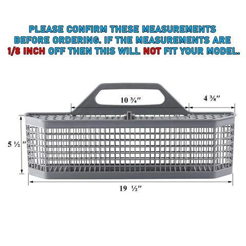 Upgraded Lifetime Silverware Basket Replacement For Dishwashers dimensions with measurements 19 1/2" by 10 3/4" by 5 1/2".