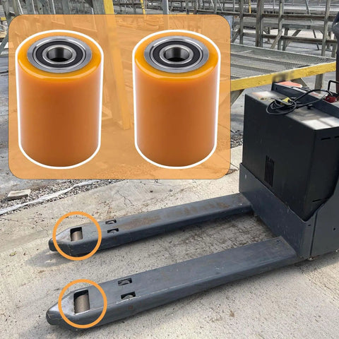 Premium GYUPTRK Load Wheel Kit For Toyota 8HBW23 Electric Pallet Jack Truck showcasing durable polyurethane wheels for effective load support.