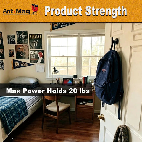 Heavy Duty Magnetic Hooks That Grab Up To 100lbs On Vertical Surfaces With 20lbs On Horizontal Neodymium Strength holding backpack on door