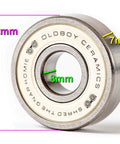 Close-up of Premium Ceramic Bearings Set Of 8 For Skateboards Longboards Inline Skates And Rollerblades Featuring ZrO2 Ceramic Balls 608RS 8x22x7mm