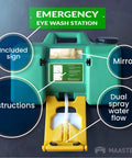 8 Gallon Portable Eye Wash Station With Wall Mount OSHA Compliant Emergency Eyewash System With Mirror And Dual Spray Nozzles