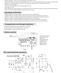 Diagram of Automatic Transfer Switch 125 Amp 120 208 Volt 50 60 Hz Four Pole with details on device controls and dimensions.