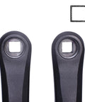 Beefy Forged Alloy 6061 Bike Crank Arms 89mm 102mm 114mm 127mm 140mm 152mm 160mm 165mm 170mm 175mm For Ebike With Square Hole Mid Mount Torque Ready And Durable Construction, black pair close-up