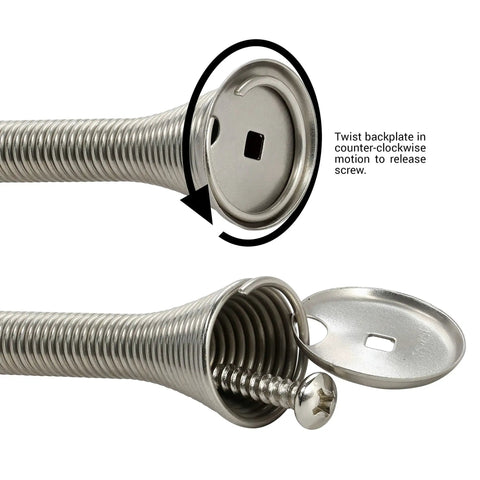 Installation of 2 Pack Flexible Spring Door Stop Heavy Duty 3 Inch Brushed Nickel Finish Wall Protector Bumper Guards
