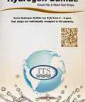 No Sweat Hydrogen Sulfide Water Test Strips For Well And Pool Checking Slick Setup 30 Count Foil Pack with splash water background.