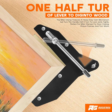 Pro Grade Miter Clamps For Woodworking That Lock Fast With A 90 Degree Snap Easy Lever Action Ultra Grip Pins And Heavy Duty Cam For Picture Frames Window And Door Casing Cabinet Trim And DIY Craft Projects on wood joint