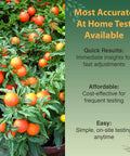 40 Test Soil Kit For Lawns Gardens And Vegetables With Ammonia Nitrogen pH Phosphorus And Potassium Readings shown with tomatoes.
