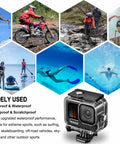 GoPro Hero 9 10 11 12 13 Waterproof Housing Case 60M Dive Shell With Floating Hand Grip for extreme sports and underwater use.