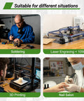 Image showing applications for Beast Solder Fume Extractor For Soldering And Laser Work, 105W Motor Delivers 260m3/h Suction.