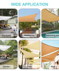 Applications of Heavy Duty Stainless Steel Sun Shade Sail Hardware Kit for garden, patio, parking lot, and more.