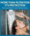 Chrome Cobbe filtered shower head with handheld, 6-spray mode and water-softening beads.
