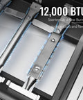 12,000 BTU stainless steel sear burner on a Five Burner Propane Gas Grill With Side Burner In Stainless Steel For Patio