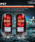 I1MOTOR LED taillights for 2000–2006 Chevy Suburban, Tahoe and GMC Yukon; glossy black housing with clear lenses