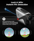 Golvia Pro Golf Range Finder 1200 Yards With OLED Display And 7X Magnification shows instant pin detection feature.