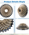 4 views of 7 Speed Threaded Freewheel 14T 16T 18T 20T 22T 24T 28T Screw On For MTB And Cruiser Bikes, steel gear set details