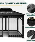 Universal Replacement Mosquito Netting For 10x10 Gazebos With Four Panel Sidewalls And Zippers No Fuss Install Black Mesh