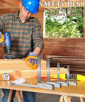 Man using High Precision L Type Square Set 2 Inch 3 Inch 4 Inch 6 Inch With Wide Fixed Bases on a table in a wooden workshop