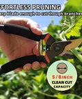 Using Heavy Duty Loppers Hedge Shears And Pruners 3 Piece Pro Grade Garden Tool Set for yard work and lawn care on green plant