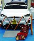 VDE Tool Kit 50 Piece Pro Grade displayed near car, includes insulated pliers set, cable shears, sockets, and extension bars.