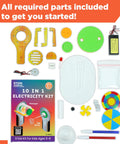 10in1 Electric Motor STEM Kit For Kids Ages 5 8 12 Hands On Science Toy For Learning Electricity, Engineering, DIY Projects, Motor Experiments And Real World Engineering Fun. Parts included