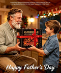 Father receiving Griddle Accessories Kit For Blackstone Griddles, 28 Piece Hibachi Tools Set, gift from son on Father's Day
