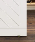 Interior Sliding Barn Door Hardware Double Floor Guide 1 3/4 In Brushed Gold Keeps Door On Track And Prevents Swinging installed