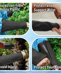 Genuine Cowhide Leather Arm Sleeves And Extended Elbow Guards Shield Thin Skin From Rough Scratches Bruises And Burns With Hella Comfortable Form Fitting Design In Classic Black For Heavy Work protecting from thorny plants