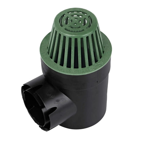 Spee-D Round Catch Basin Drain With One Outlet For Light Stormwater Runoff Connects To Three And Four Inch Drain Pipes Six Inch Plastic Black Basin